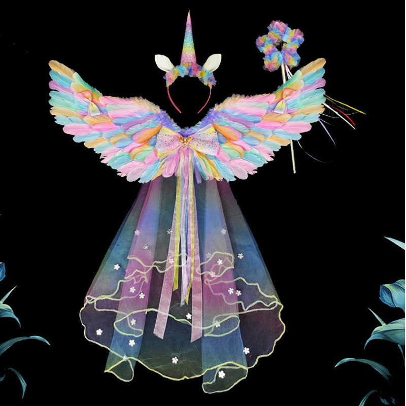 Angel Baby Feather Wing z LED