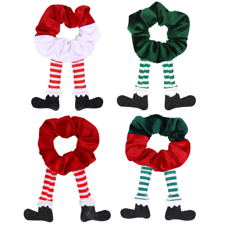 Boże Narodzenie Święty Mikołaj Elk Velvet Hair Scrunchie