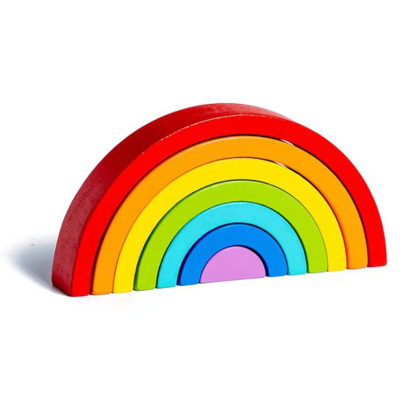Diy Wooden Rainbow Stacker Toy