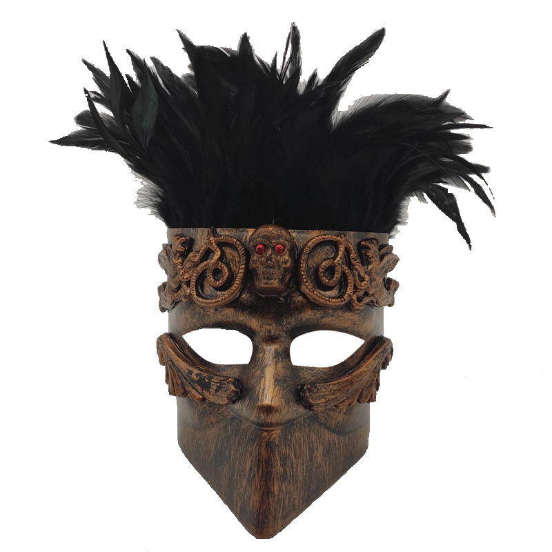 Halloweenowa maska ​​z piór