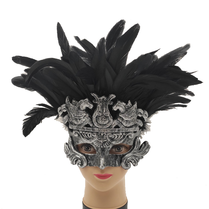 Halloween maskarada maska ​​z piór