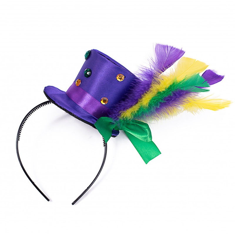 Opaska na głowę pióra Mardi Gras do dekoracji imprezowej