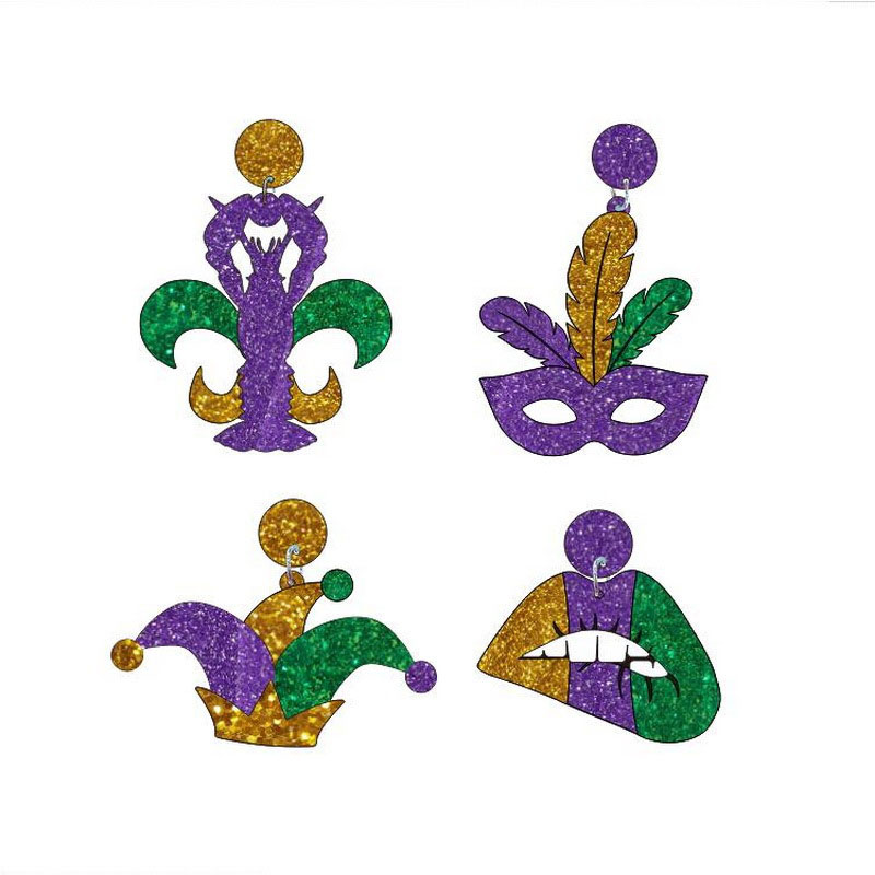 Kolczyki imprezowe Mardi Gras