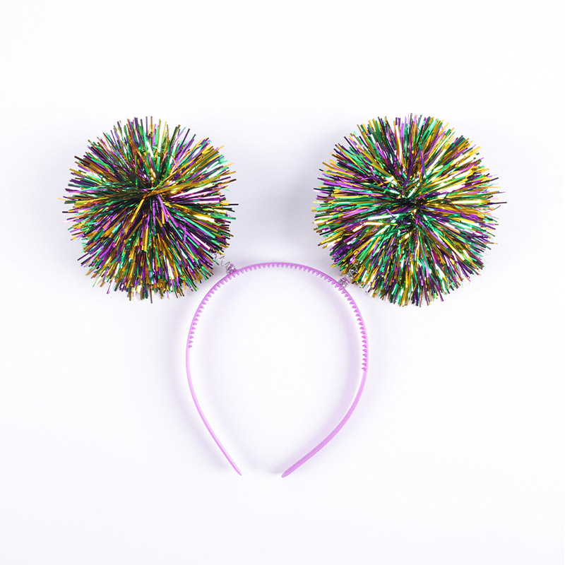 Mardi gras pomps poms pupałek na głowę