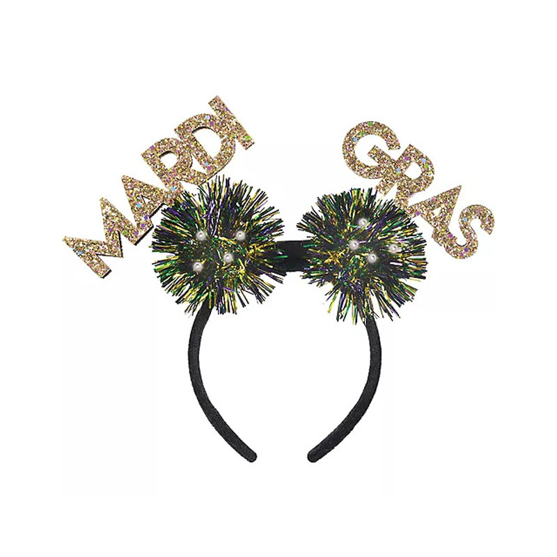 Mardi Gras Words Glitter Pałą