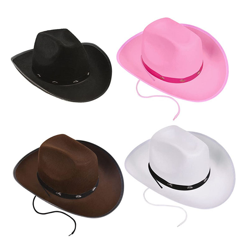 Różowe jedwabne wstążki Kowbojskie kapelusze Party Cowgirl Hats