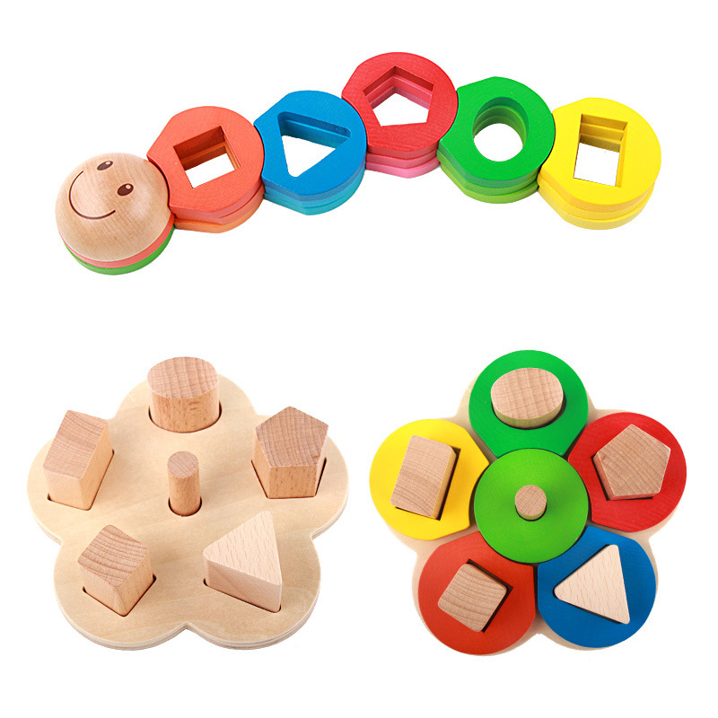 Drewniane puzzle z zamku kształt kształt zabawki